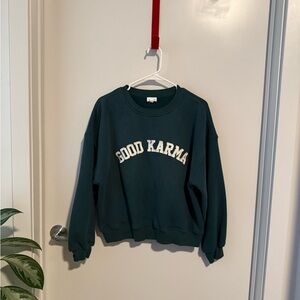 Le Lis Women's Teal Crew Neck Sweater